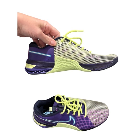 Nike‎ Metcon 8 Training Shoes Purple Yellow Neon Athletic Sneakers men - Picture 2 of 9